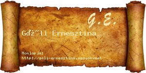 Gáli Ernesztina névjegykártya